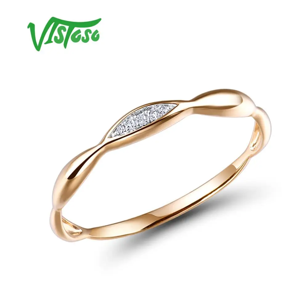 VISTOSO Gold Rings For Women Genuine 14K Yellow/White Gold Ring Shiny Diamond Promise Engagement Rings Anniversary Fine Jewelry 4