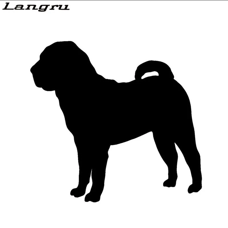 

Langru 13.5*12.7CM Chinese Shar-Pei Lovely Animal Car Sticker Window Decoration Vinyl Decal Accessories Jdm