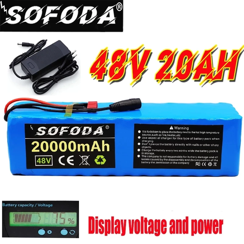 48V battery13S4P 20Ah батарейный блок 1000W высокая мощность батареи 54 6 V 20000 мА/ч фара для электровелосипеда в