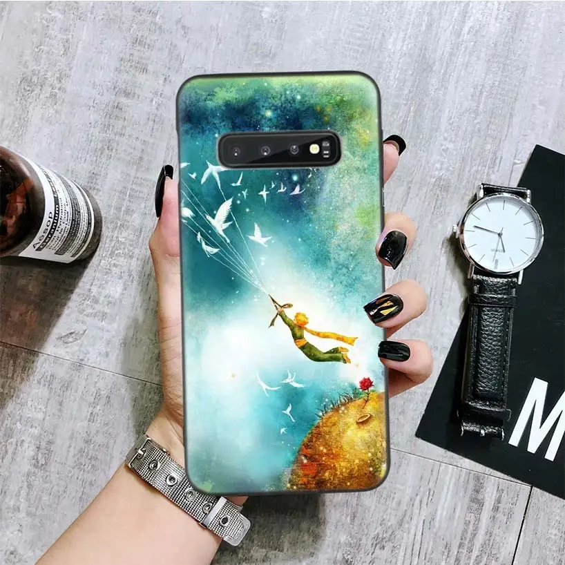 Черный чехол для телефона Little Prince для samsung Galaxy S10+ Plus Lite Note 10 9 8 S9 S8 J4 J6+ Plus S7 S6 Edge Capa