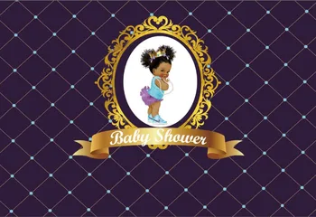 

7x5FT Purple Diamonds Africa Girl Tutu Baby Shower Custom Photo Studio Background Backdrop Vinyl 220cm x 150cm