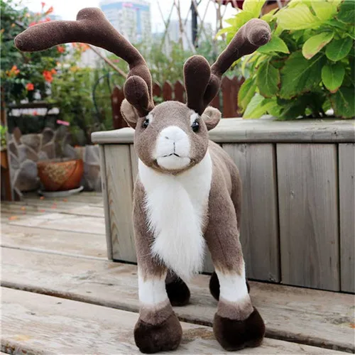Fancytrader 18'' Simulation Reindeer Plush Toy Soft Stuffed Sika Deer Doll Wapiti Moose Elk Toy Christmas Gift Home Deco 45cm (3)