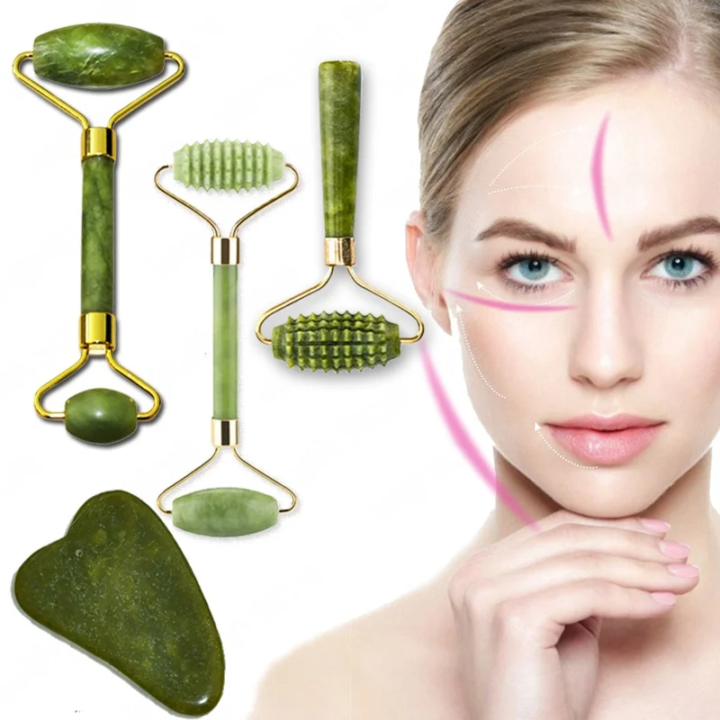 Natural Face Massager Guasha Jade Roller Scraper Facial Skin Care Tools natural-face-massager-guasha-jade-roller-scraper-facial-skin-care-tools