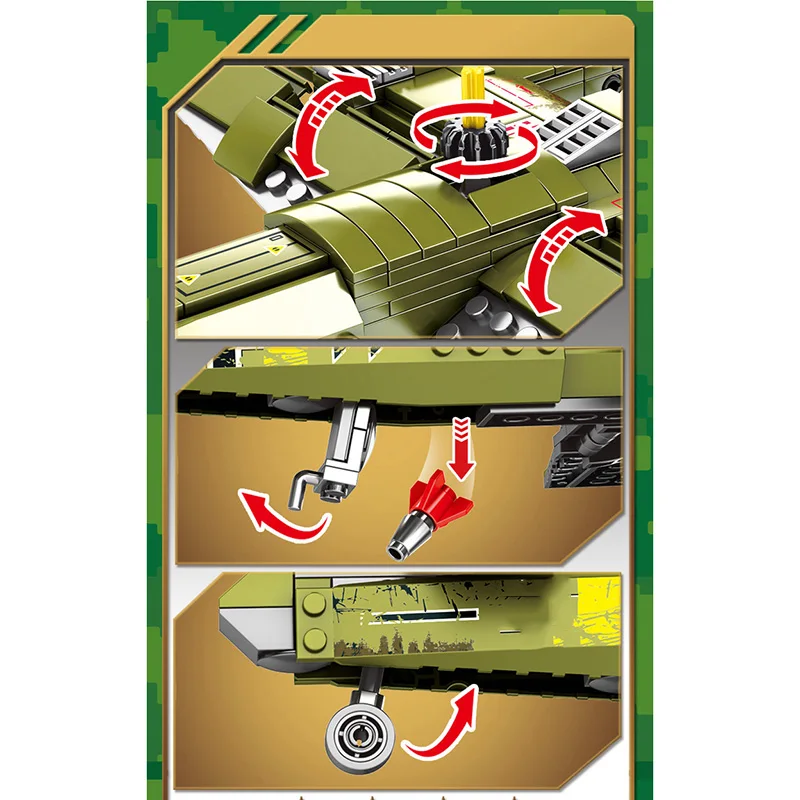 Military Armored Truck Vehicle Tank Helicopter Plane Building Blocks Compatible Legoing Technic Arm
