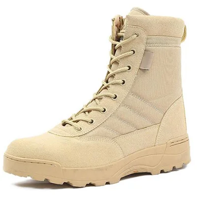 Военные тактические ботинки, мужские треккинговые кроссовки, резиновая подошва, уличная походная обувь, мужские спортивные водонепроницаемые кроссовки, мужская EU39-46 - Цвет: sand
