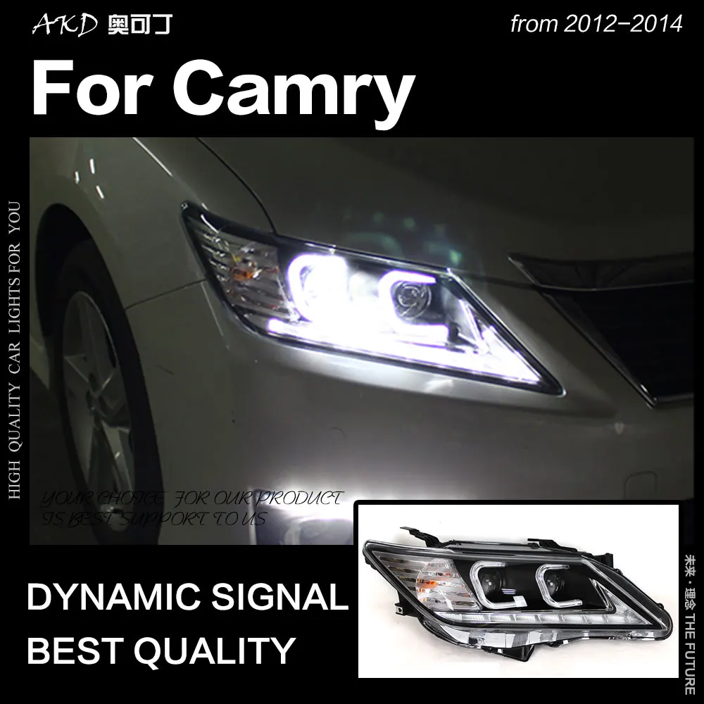 AKD автостайлинг для Toyota Camry фары 2012 2014 V50 светодиодный ные DRL Hid ангельские глазки