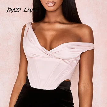 

Sexy V Neck Women Solid Sleeveless Camis Ladies Back Zipper Bralette Crop Tops