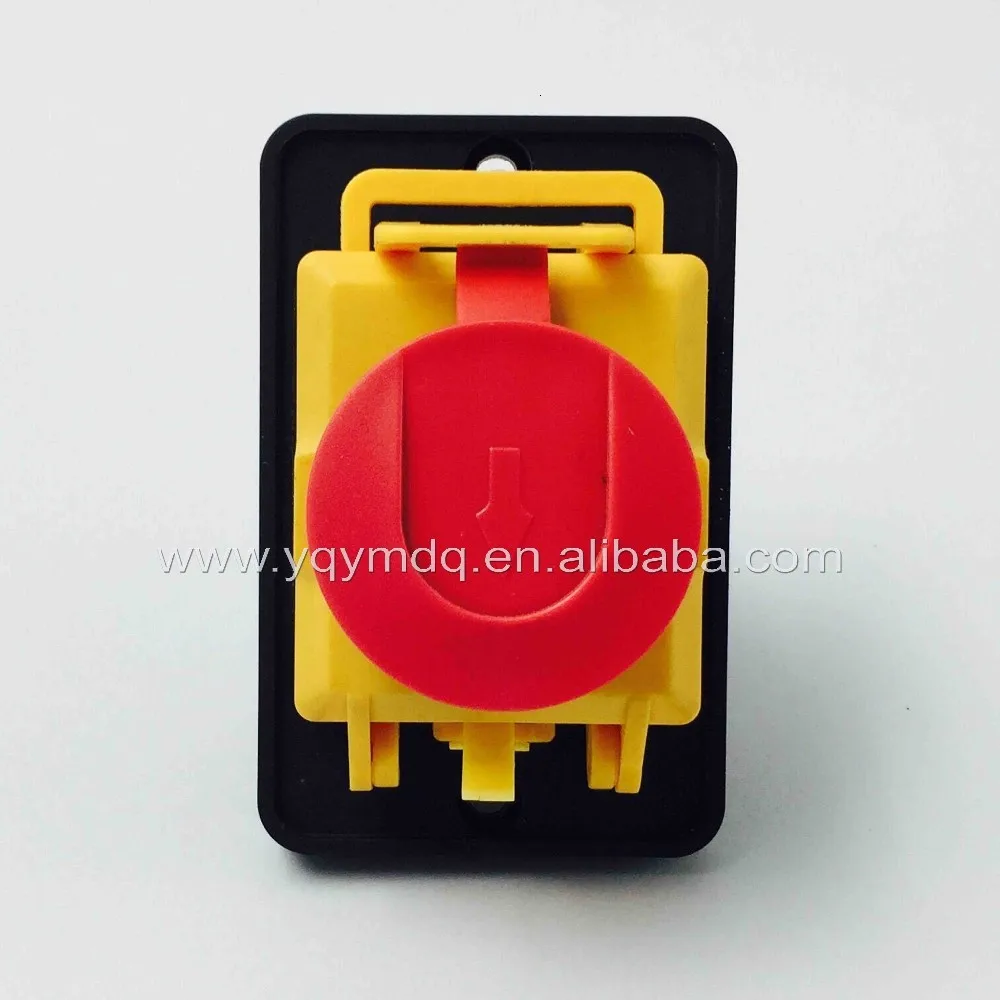 Electromagnetic switch 7 Pin On Off Push Button Protective cover Emergency stop Ignition switch 16A 230V YCZ4-A