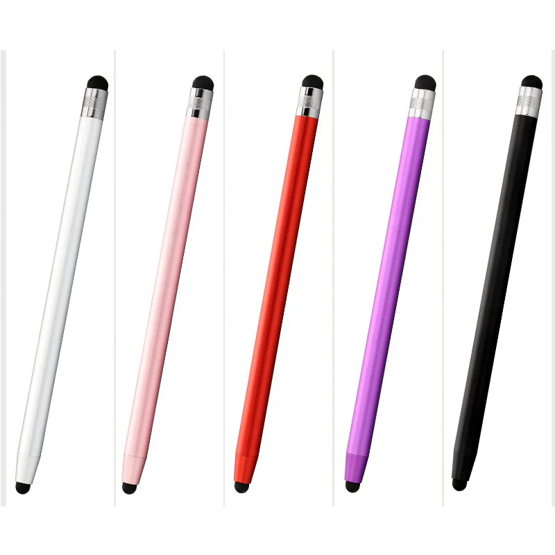 14cm Universal Pencil Double Dual Silicon Head Touch Capacitive Screen Stylus Caneta Capacitiva Pen For Ipad Tablet Smartphone