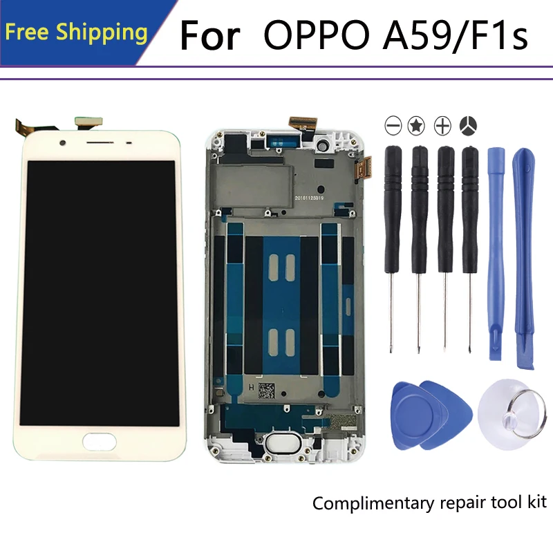 AAA + экран для OPPO A59 дисплей в мобильный телефон LCD s дигитайзер Запчасти ремонта F1s