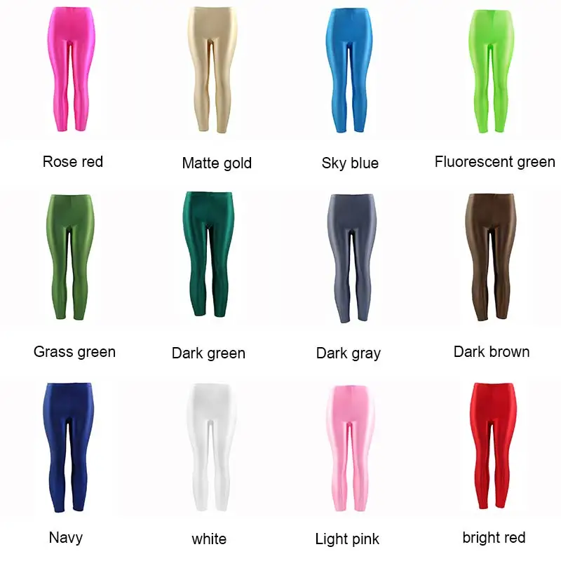 zyia leggings Women 1PC Popular Trousers Leggings Large Size Solid Color Pant For Girl Casual Elastic Fluorescent Spandex Shiny 2020 New lululemon align leggings