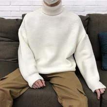 *#Best Price Winter Turtleneck Sweater Men's Warm Fashion Solid Color Casual Knit Pullover Man Streetwear Wild Loose Long Sleeve Sweater *#Best Price Winter Turtleneck Sweater Men's Warm Fashion Solid Color Casual Knit Pullover Man Streetwear Wild Loose Long Sleeve Sweater