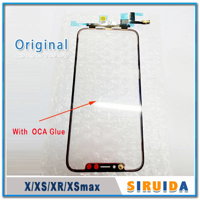 

Newest ios 100% Original LCD Screen Front Touch Glass Lens With OCA Glue For iPhone X XR XSmax Repairing / Already Activated