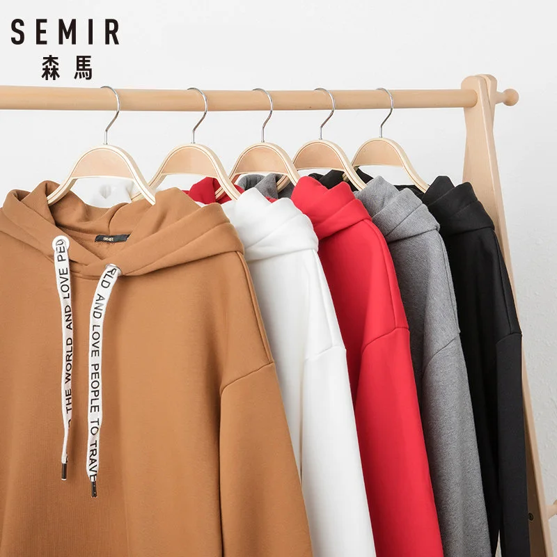 SEMIR мужская толстовка с капюшоном на флисовой подкладке с карманом-кенгуру, пуловер с капюшоном на подкладке, капюшон с кулиской, манжеты и подол