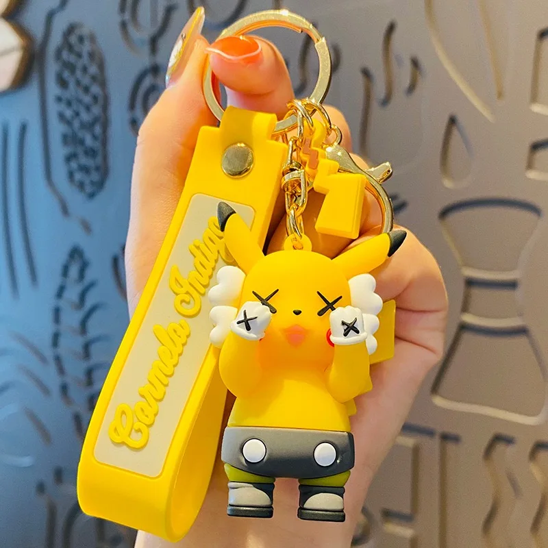 Pokemon X KAWS Pikachu Keychain Kawaii 
