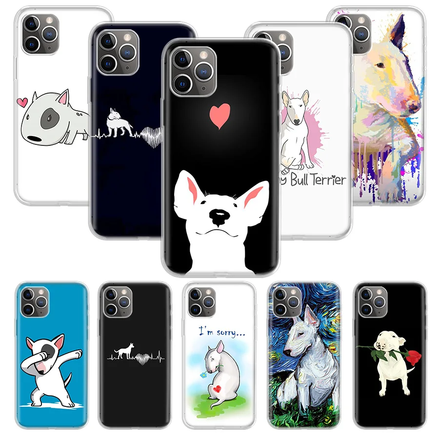 Bull Terrier Dog Puppies Phone Case For Apple iPhone 7 8 Plus 11 Pro 10 X XS XR 6 6S 5 5S SE Max Soft Clear Silicone Bull Terrier Dog Puppies Phone Case For Apple iPhone 7 8 Plus 11 Pro 10 X XS XR 6 6S 5 5S SE Max Soft Clear Silicone
