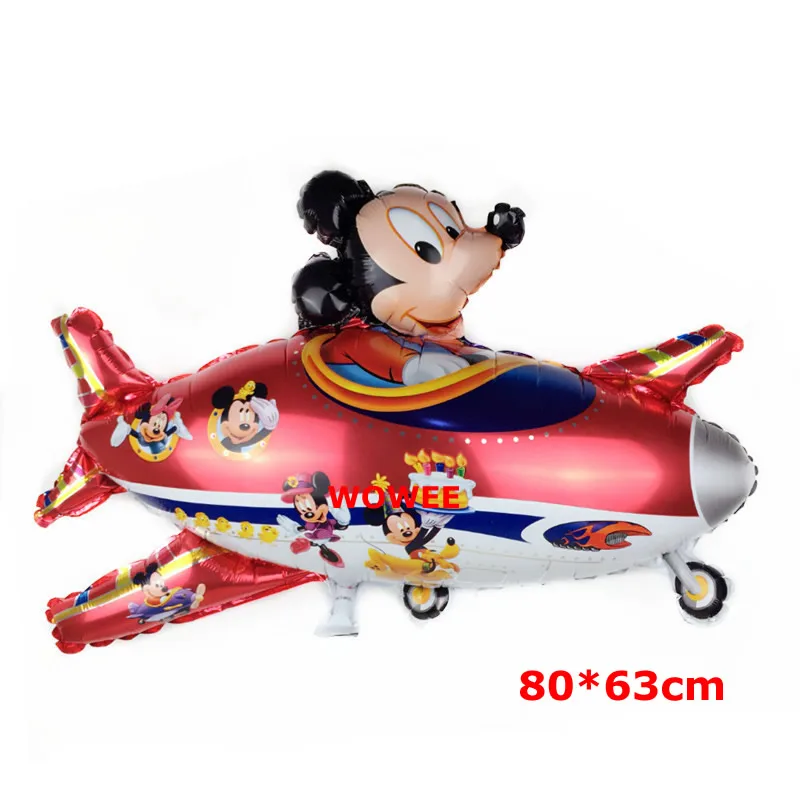 1 комплект, блестящие подвесные гирлянды с изображением Минни и Микки Мауса Для вечеринки в честь Дня Рождения, бантинга, букв, флаги, Вечерние Декорации - Цвет: 1pc Plane Balloon
