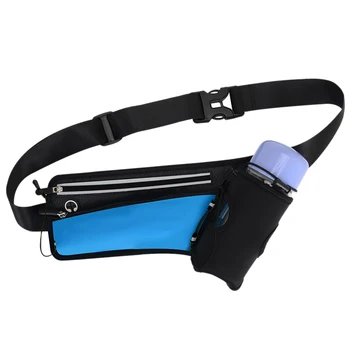 

Bottle Holder Reflective Belt Fitness Zipper Headphone Hole Adjustable Strap Buckle Lightweight Hiking Waist Bag Running Pouch