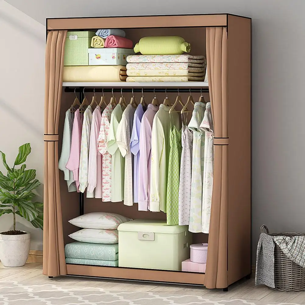 

Modern Non-woven Cloth Wardrobe Dustproof Storage Cabinet with Drawer Bedroom Furniture