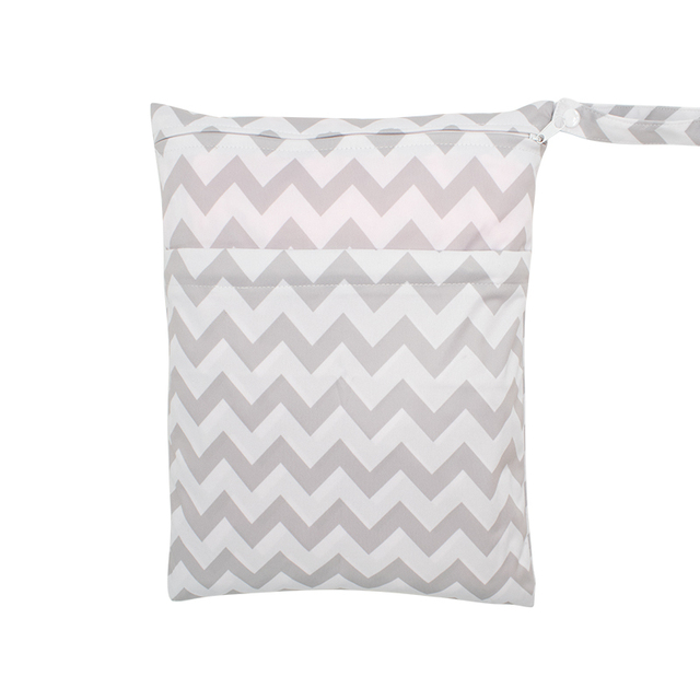 Baby Nappies Bag Printed Wet Dry Nappy Zipper Handbag Stroller Accessories For Baby Diapers Nappies Bag Reusable