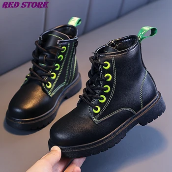 

Winter Kids Boots Fashion Kids Casual Shoes Comfortable Rubber Boots For Children Leather Keep Warm Girl Martin Botas