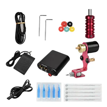 

Tattoo Kit Rotary Tattoo Machine with Tattoo Grip 3RL Tattoo Needles 3RT Tattoo Needle Cartridge Tattoo Foot Pedal Digital Power