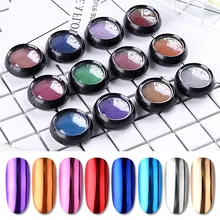 PinPai зеркальный блестящий порошок для дизайна ногтей, хромированный пигмент, Золотая Роза, металлический порошок для украшения ногтей, блестящая пыль