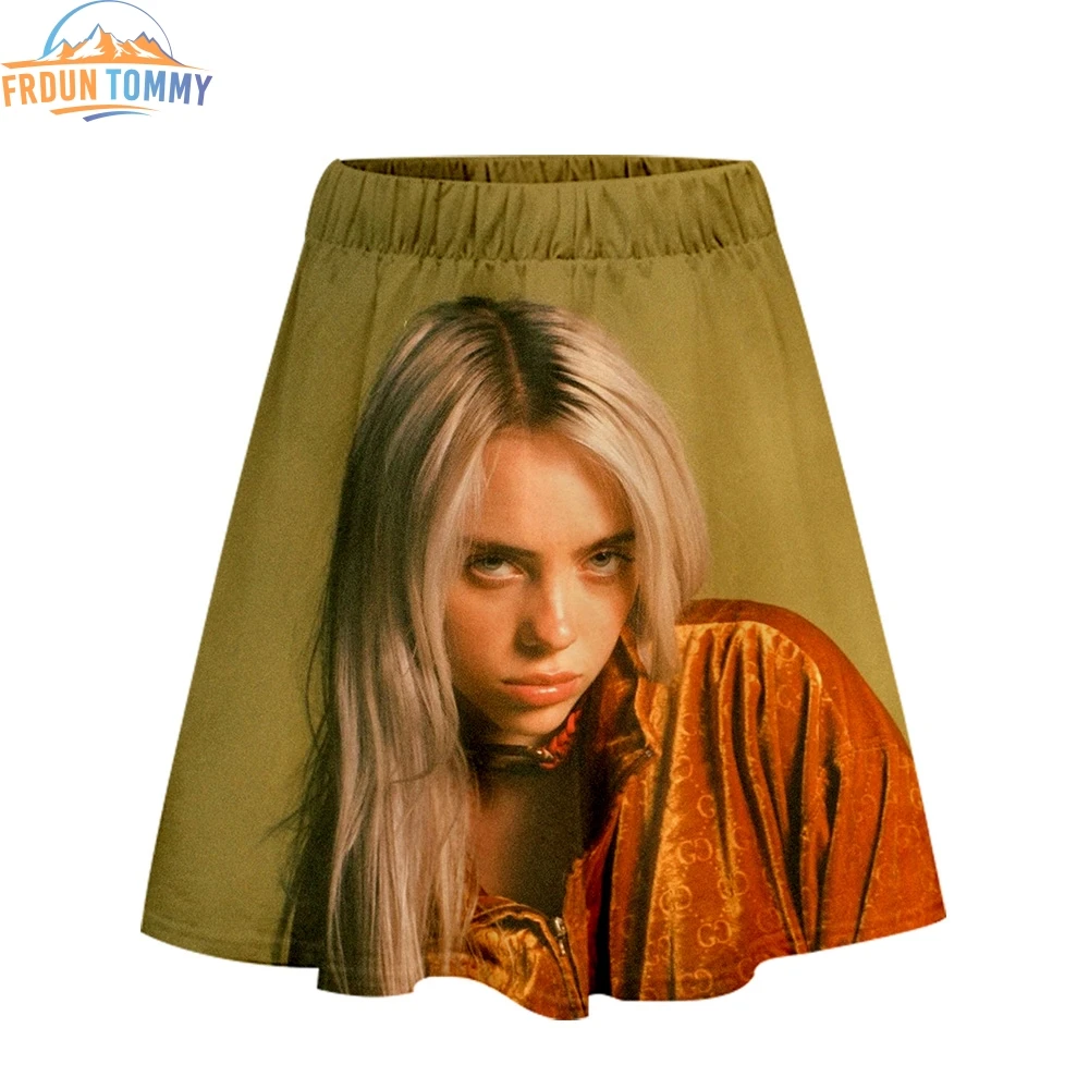 Новинка Billie Eilish, одежда с 3D принтом, повседневная юбка, женская летняя сексуальная Комбинированная юбка, топы, крутые женские юбки