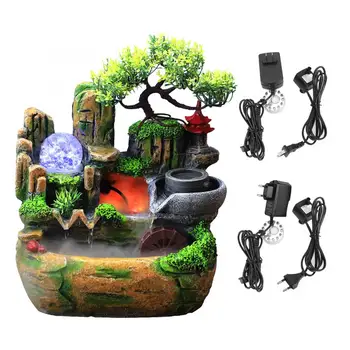 

Creative Simulation Resin Rockery Waterscape Water Fountain Home Office Desktop Spray Humid Home Decoration #2560#
