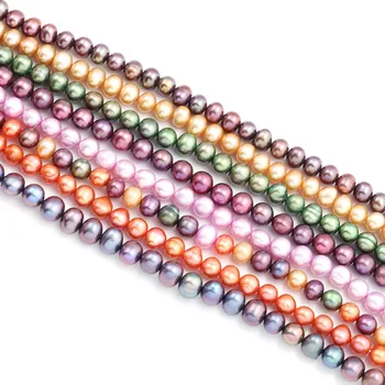 

2020 Natural Freshwater Pearl multi-color Round shape Punch Loose Beads for Jewelry Making DIY Necklace Bracelet Accessories