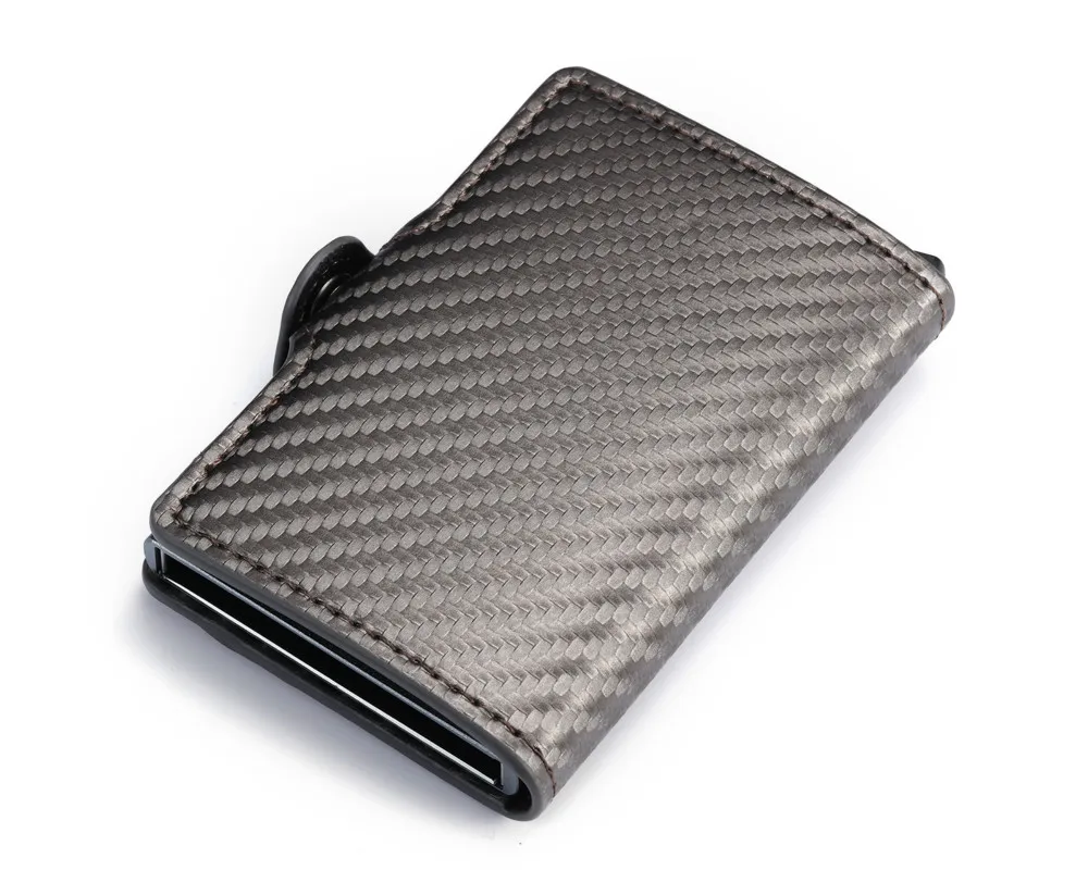 Bycobecy, высокое качество, карбоновое волокно, смарт-кошелек, карта, RFID, мужской бизнес-бумажник на кнопке, новинка, мужской кошелек для монет, ID держатель на молнии