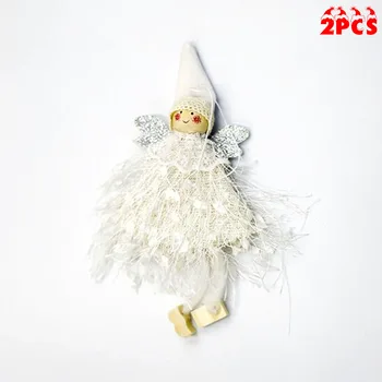

2PCS Christmas Angel Doll Hanging Festival Ornaments Wool Party Supplies