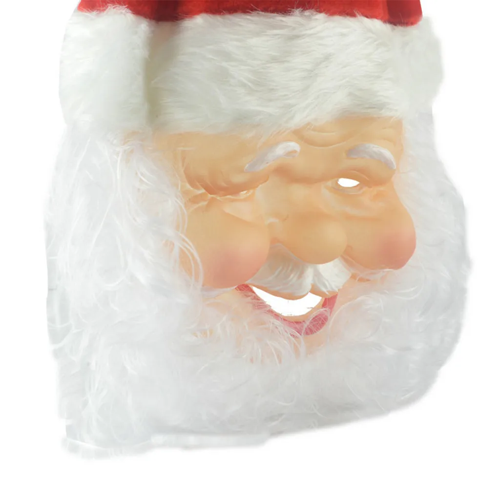 Маска Санты Косплэй полный уход за кожей лица с рисунком «усы» для взрослых вечерние силикагель Рождественская маска Санта Клаус маска со шляпой; Прямая поставка;#30