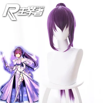

anime Fate/Grand Order FGO Scathach Wig Lancer Purple ponytail version 80 cm wig Cosplay Costumes