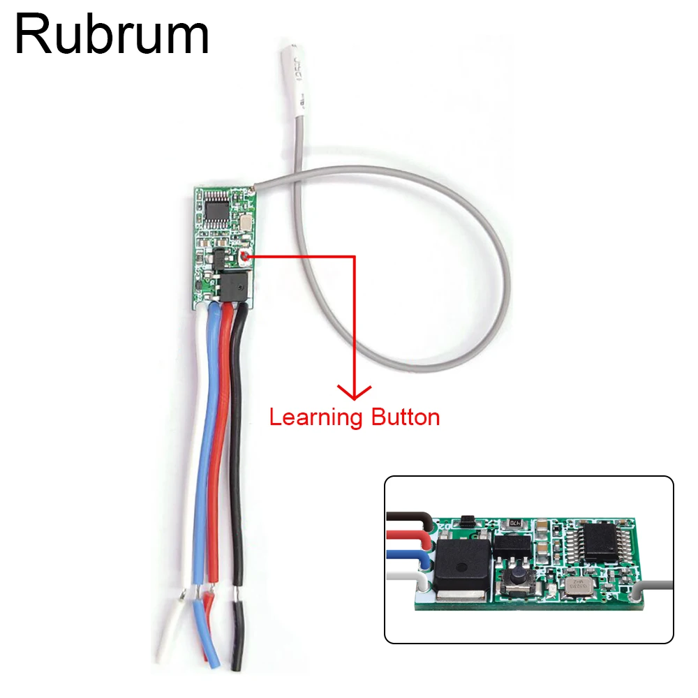 

Rubrum 433 Mhz 1CH RF Relay Receiver Universal Wireless Remote Control Switch Micro Module LED Light Controller DC 3.6V-24V DIY