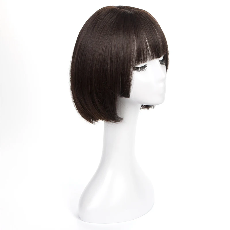 Black Парики для игр, косплей, повседневные женские короткие волосы, корейский парик, бабуля Бобо, головной убор, пушистое лицо, груша, цветок, голова, пряжка, набор для завивки - Цвет: Black