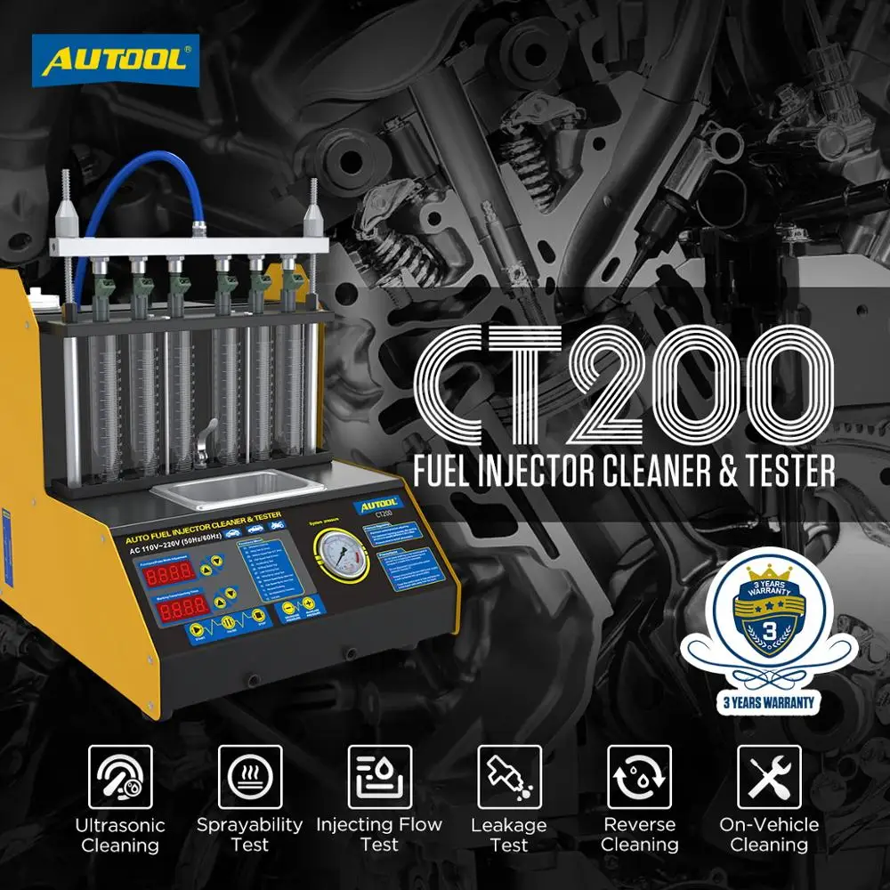 Очиститель сопел AUTOOL CT200 Gasonline топливные инжекторы автомобиль мотоцикл