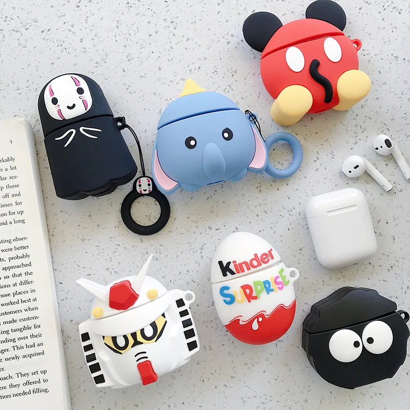 Для AirPods 12 чехол с мультяшным аниме узором для наушников силиконовый Airpods