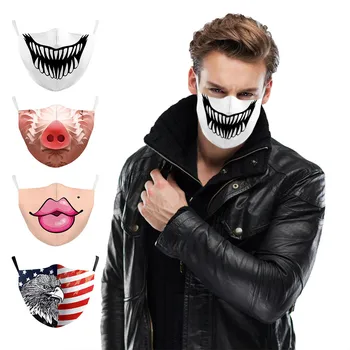 

Fashionable Men And Women 3D Printed Washable proof Breathable Masks Mouth Face Cover mouth caps Cover Case masques