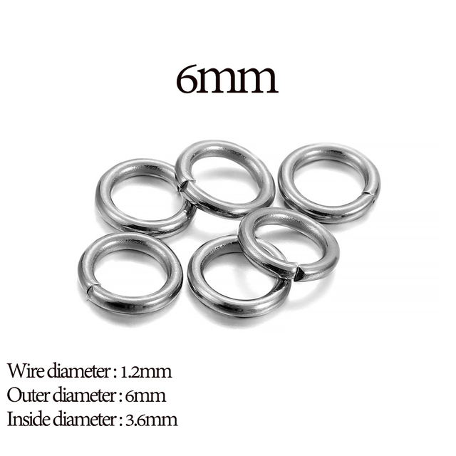 3-15mm Diameter Stainless Steel Open Single Loops Jump Rings Split Ring For Jewelry Making DIY Connector Accessories