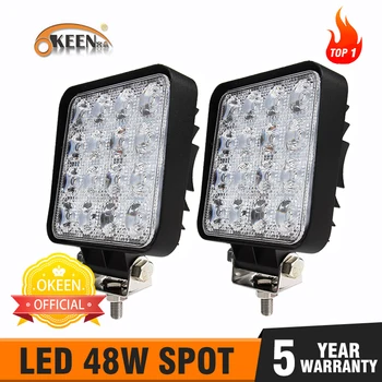 

OKEEN Gig Size 4inch 48W Offroad Accessories Car 4WD Truck Tractor Trailer 4x4 SUV ATV 24V 12V Spot LED Light Bar LED Work Light