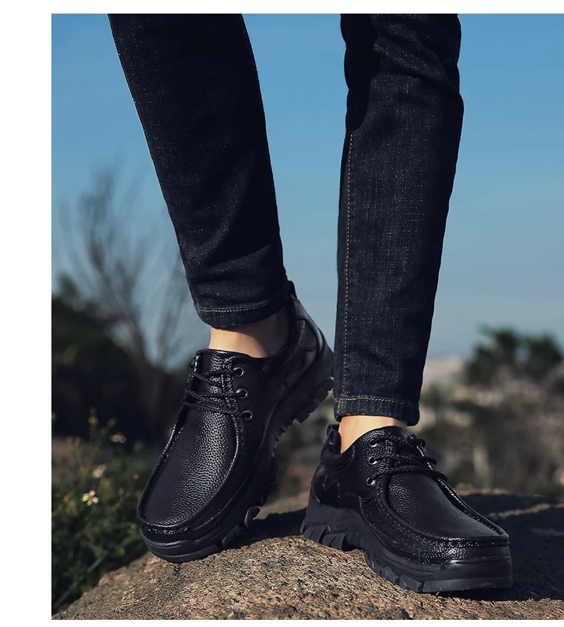 Брендовая мужская обувь; оксфорды из натуральной кожи; классические черные удобные дышащие лоферы; Рабочая обувь для мужчин