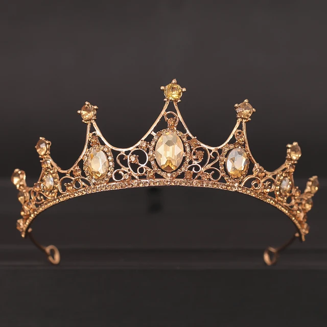 Wedding Crown Hair Jewelry Bridal  Hair Accessories Women Baroque Crown Rhinestones Crystal Tiaras Bride QueenParty Crowns Gift Gold