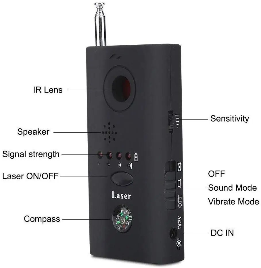 WIFI Signal GSM Device Finder Monitor with LED Light Antispy Multifunctional Camera Scan Professional Wifi Finder 1 WIFI Signal GSM Device Finder Monitor with LED Light Antispy Multifunctional Camera Scan Professional Wifi Finder 2