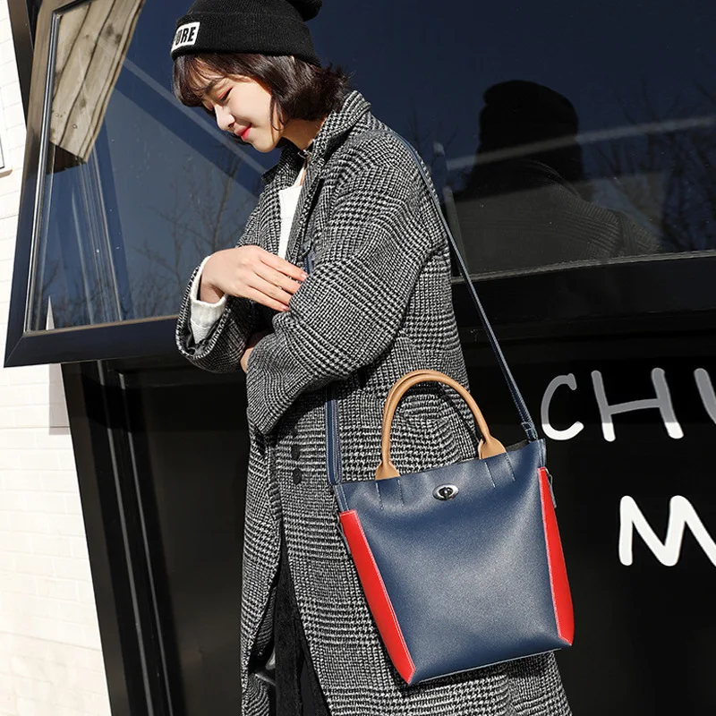 

2019 New Style WOMEN'S Bag Bag Bucket Fashion Korean-style Simple Versatile Shoulder Bag Handbag Shoulder Bag Large