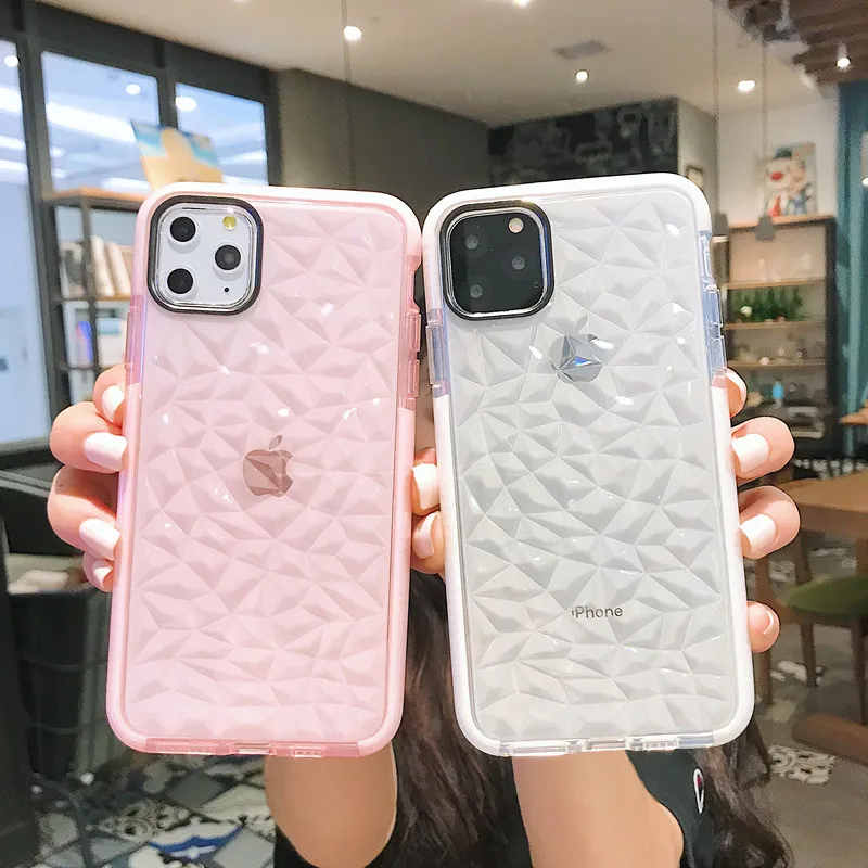 for Iphone 11 Pro Clear 3D Diamond Case For iPhone 7 8 Pluse