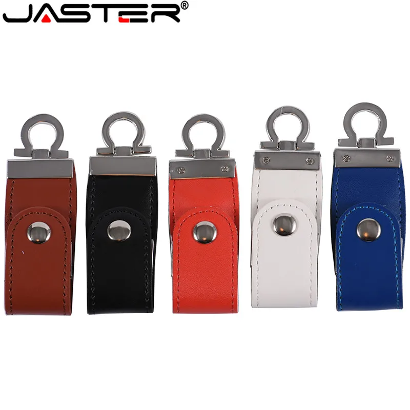 

JASTER leather usb flash drive customer LOGO fur key chain pendrives 8gb 32gb commercial memory stick 4gb 16gb usb creative gift