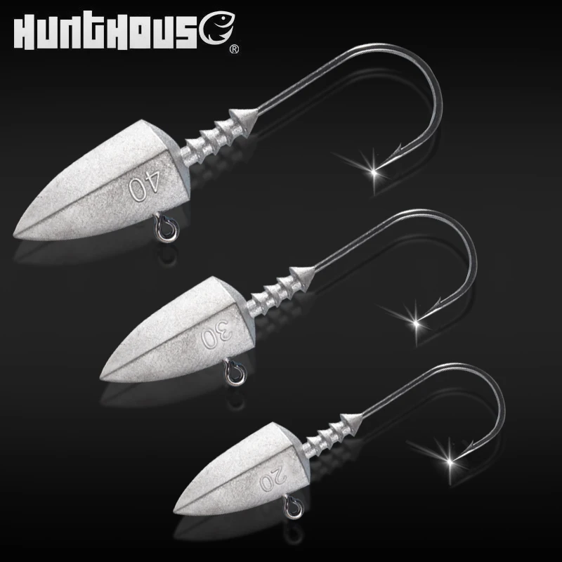 Hunthouse 3pcs/lot Fishing Jig Head Hook 5g 10g 15g 20g 30g 40g For Soft Lure Saltwater High Quality Fishing Tackle Accessories 6pcs lot japan metal bait jigging fishing lure 10g 15g 20g 25g saltwater fishing wobbler lead head stripe bait jigs leurre peche