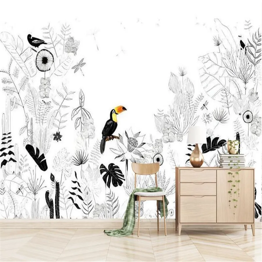 Good Deal Wallpaper Living-Room Background-Wall 3D Custom And Mural Plants Tropical-Rainforest 1gNWbz98k8o