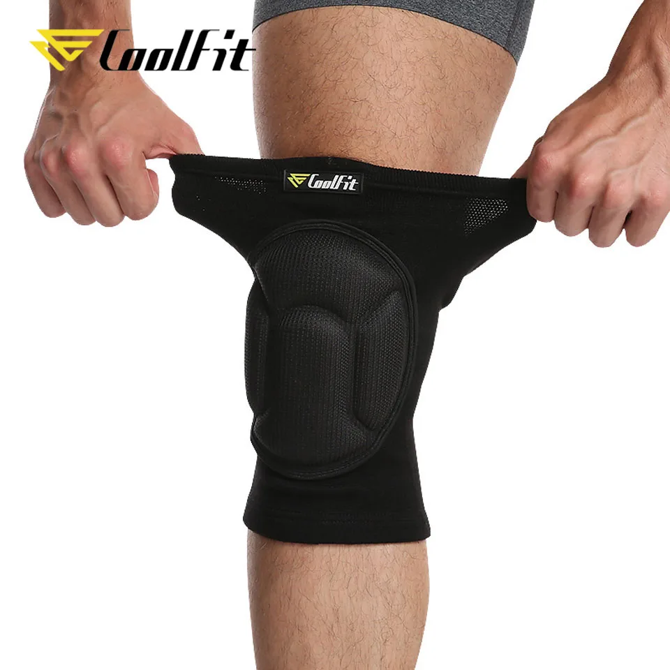 CoolFit 1 пара уплотненные наколенники для футбола волейбола экстремальных видов спорта наколенники Поддержка защита велосипедные защитные наколенники